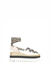 Stella Mccartney Logo Ribbon Platform Espadrilles In Multi