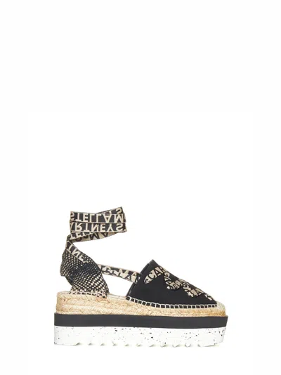 Stella Mccartney Gaia Wedge Espadrilles In Black