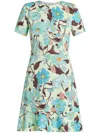 Stella Mccartney Garden Print Mini Dress In Multicolor Mint