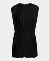 Stella Mccartney Gathered Creponne Drape Mini Dress In Black
