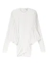 Stella Mccartney Gathered-detail Long-sleeve Mini Dress In White