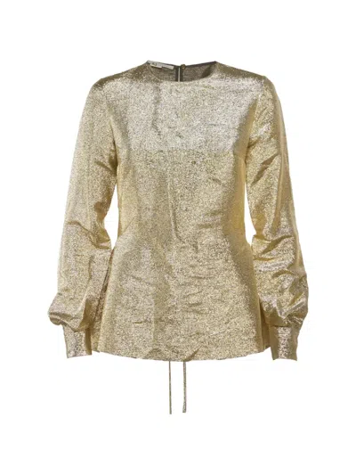 Pre-owned Stella Mccartney Gathered Peplum Blouse In Yellow