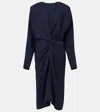 Stella Mccartney Draped Long Sleeve Satin Dress In Multi