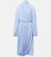 Stella Mccartney Open-back Silk-crepon Midi Dress In Blue