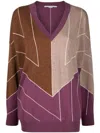 Stella Mccartney Geometric-jacquard Knit Jumper In Purple