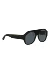 Stella Mccartney Geometric Logo-lettering Sunglasses In Black