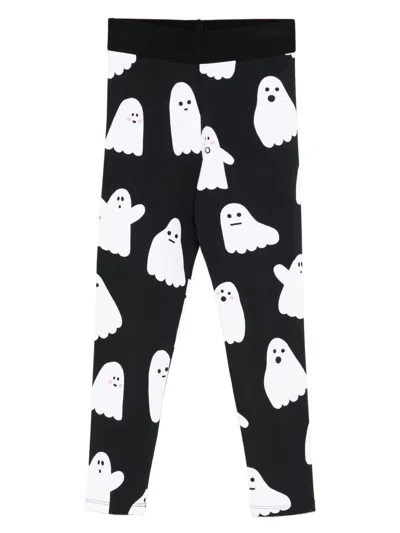 Stella Mccartney Kids' Ghost-print Leggings In Black