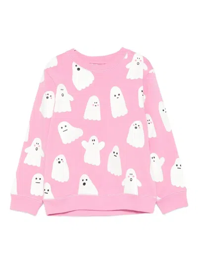 Stella Mccartney Kids' Ghost-print Sweatshirt In Pink