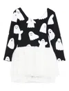 Stella Mccartney Ghost-print Tulle Dress In Black