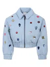 Stella Mccartney Long-sleeved Casual Jacket In Light Blue