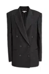 Stella Mccartney Double-breasted Wool Blazer In 1000