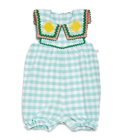 Stella Mccartney Gingham Embroidered Playsuit (3-18 Months) In Multi