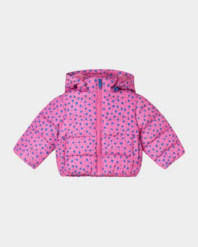 Stella Mccartney Kids' Girl's Ditsy Stars Puffer Jacket In Pink