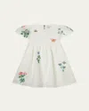 Stella Mccartney Girl's Embroidered Cotton-linen Dress In White