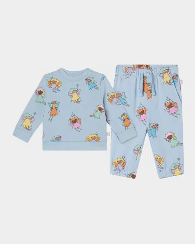 Stella Mccartney Kids' Girl's Fairies Cotton Tracksuit In Blue