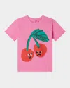 Stella Mccartney Pink T-shirt For Girl With Cherries In Pink