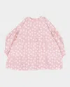 Stella Mccartney Girl's Long-sleeve Stars Flowers Dress In Pink