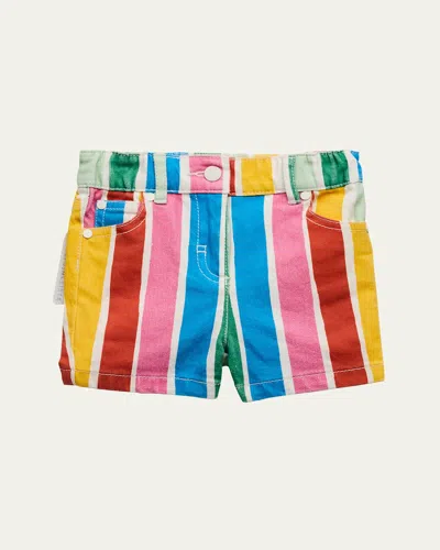 Stella Mccartney Kids' Girl's Rainbow Striped Shorts In 999mc Multi
