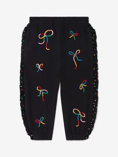 Stella Mccartney Babies'  Girls Bow Joggers In Black