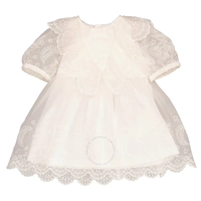 Stella Mccartney Kids'  Girls Broderie Anglaise Lace Dress In Avorio