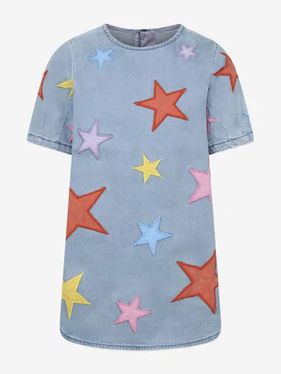 Stella Mccartney Babies' Girls Chambray Star Dress In Blue