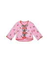 Stella Mccartney Pink Jacket For Baby Girl With Cherries In Pink