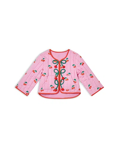 STELLA MCCARTNEY STELLA MCCARTNEY GIRLS' CHERRIES EMBROIDERED QUILTED JACKET - BABY