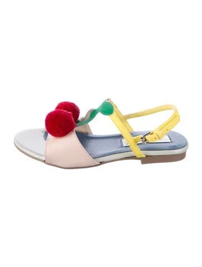 Pre-owned Stella Mccartney Babies' Girls Cherry Appliqué Sandals In Yellow