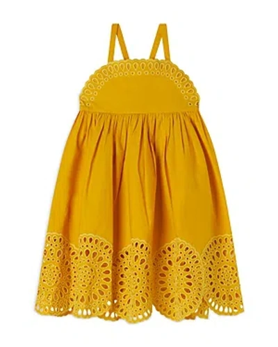 Stella Mccartney Kids' Little Girl's & Girl's Embroidered Eyelet Strappy Dress In Yellow Multi