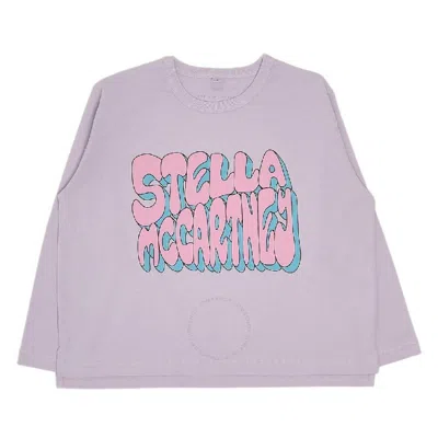 Stella Mccartney Kids'  Girls  Crew Neck Long Sleeves Shirt In Purple