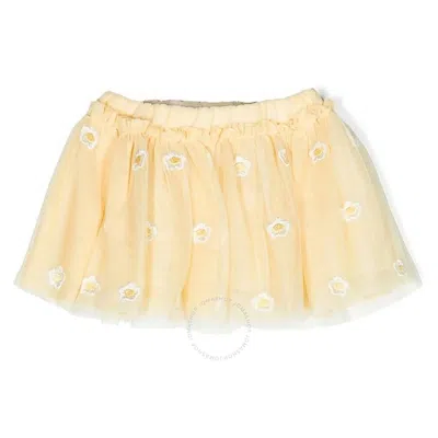 Stella Mccartney Kids'  Girls Daisy Gauze Embroidered Tulle Skirt In Gold