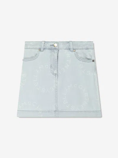 Stella Mccartney Kids' Girls Denim Logo Skirt In Blue