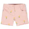 Stella Mccartney Girls Denim Shorts With Floral Embroidery In Red