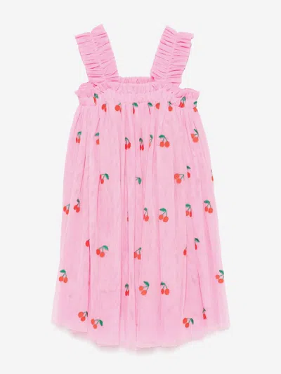 Stella Mccartney Babies'  Girls Embroidered Cherries Dress In Pink