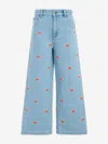 Stella Mccartney Light Blue Jeans For Girl With Mouth In Blue