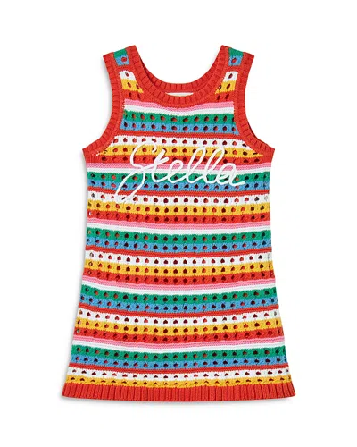 Stella Mccartney Girls' Eyelet Logo Mini Dress - Little Kid In Multi