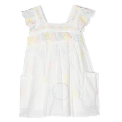 Stella Mccartney Kids'  Girls Floral Embroidery Dress In White