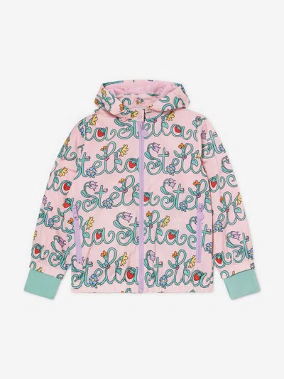 Stella Mccartney Kids'  Girls Flower Logo Hooded Jacket In Pink