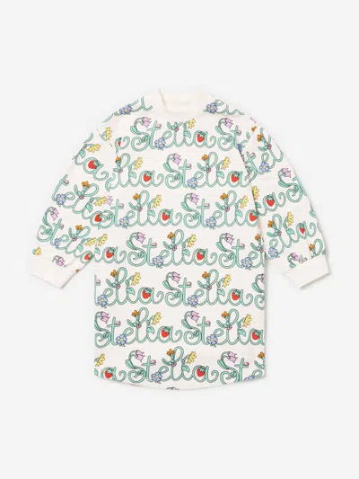 Stella Mccartney Babies'  Girls Flower Logo Sweater Dress In Multi