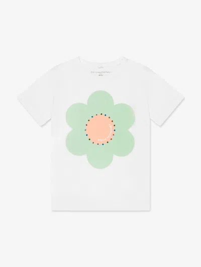 Stella Mccartney Babies' Girls Flower Print T-shirt In Ivory