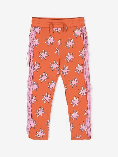 Stella Mccartney Babies'  Girls Fringed Joggers In Orange