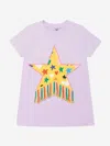 Stella Mccartney Girls Fringed Star Jersey Dress In Purple