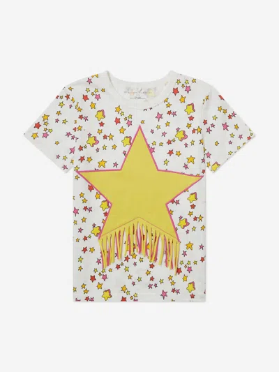 Stella Mccartney Babies'  Girls Fringed Star T-shirt In White