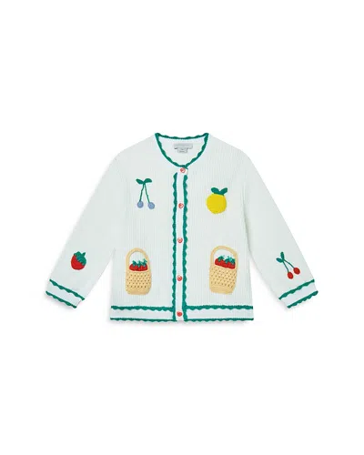 Stella Mccartney Girls' Fruit Embroidered Cardigan Sweater - Little Kid In White