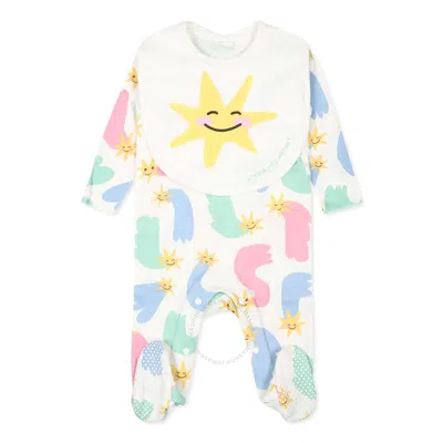 Stella Mccartney Girls Graphic-print Babygrown Set In White