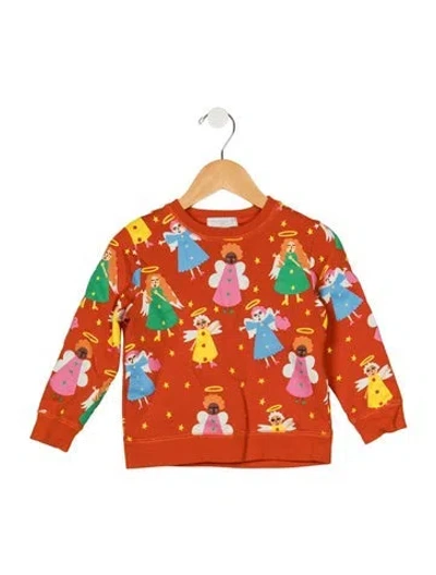 Pre-owned Stella Mccartney Babies' Girls' Graphic Print Long Sleeve Pullover Sweater In Red