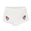 Stella Mccartney Girls Heart Embroidery Drawstring Shorts In White