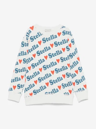 Stella Mccartney Kids'  Girls Heart Logo Sweatshirt In White
