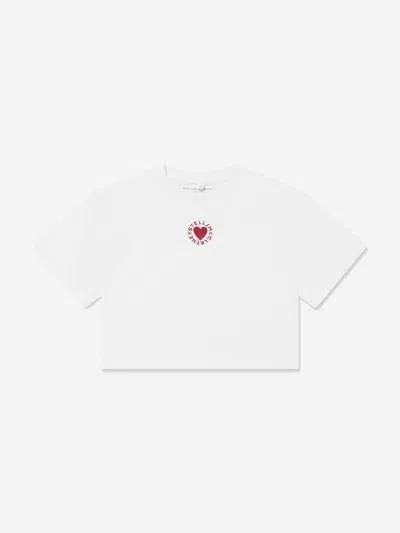 Stella Mccartney Babies' Girls Heart Logo T-shirt In Ivory