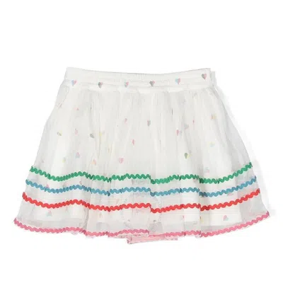 Stella Mccartney Kids' Organic Jersey Cotton Skirt In White